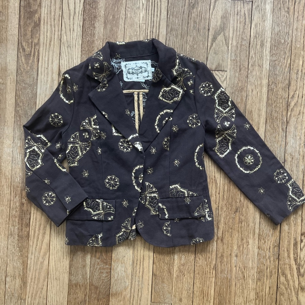 Sugar Lips Women’s Brown/Gold Embellished Jacket